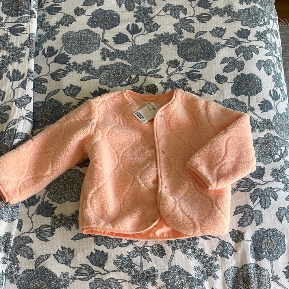 H&M Peach Quilted Sherpa Kids Jacket